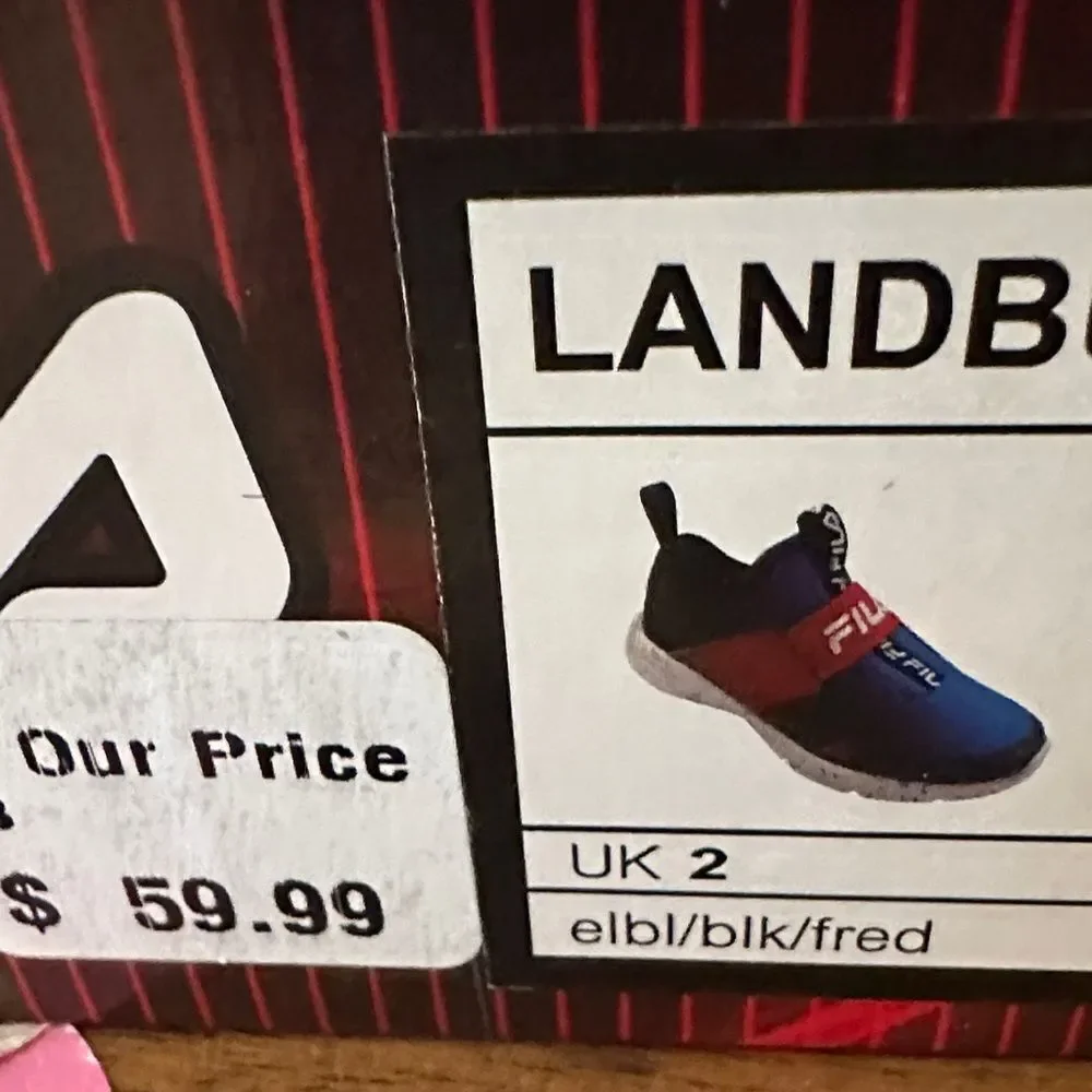 Fila Kids Sneakers in Blue and Red BNIB size 2 boys